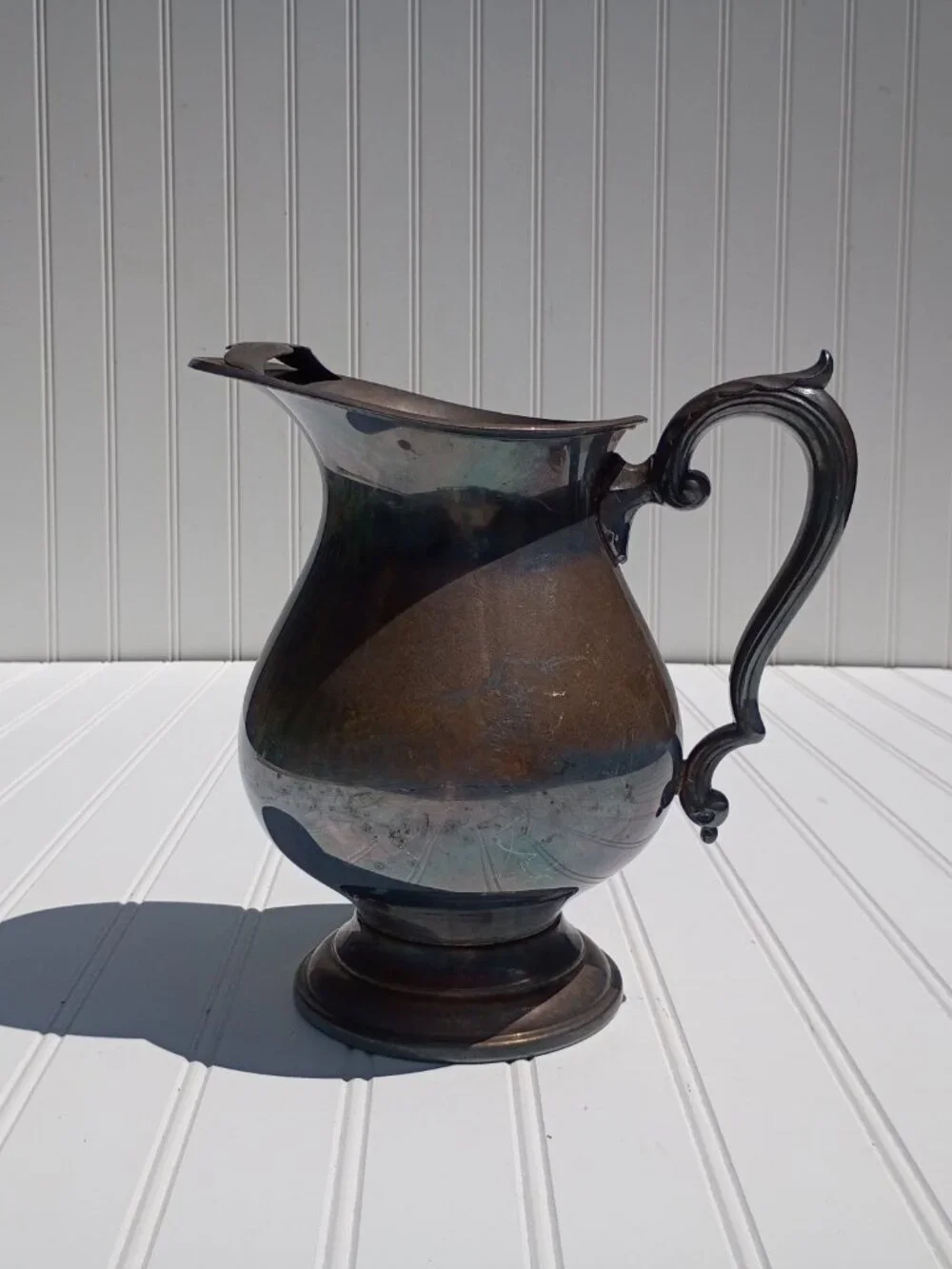 Vintage Wallace Silverplate Pitcher with Decorative Handle 2900 Made in USA MCM